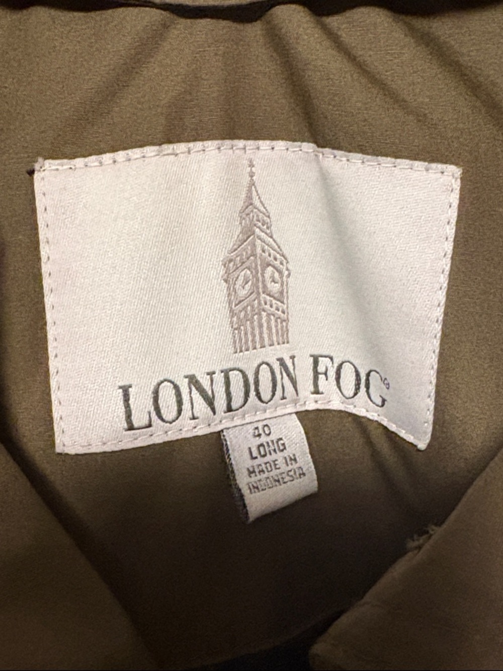 LONDON FOG Men’s Trench Coat Long Belted Suede Collar - Picture 4 of 12